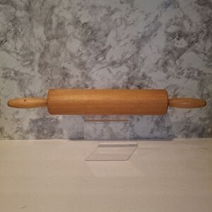 Vtg THORPE Maple Rolling Pin  10.5” Barrel 18”  2.5” Cheshire Connecticut Bake